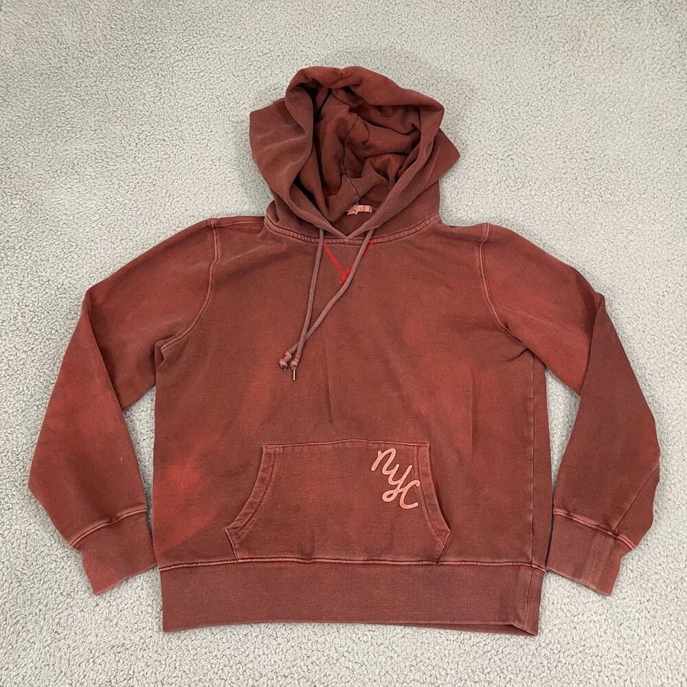 GAP Hoodie Women L Red Tie Dye Pullover Sweatshirt